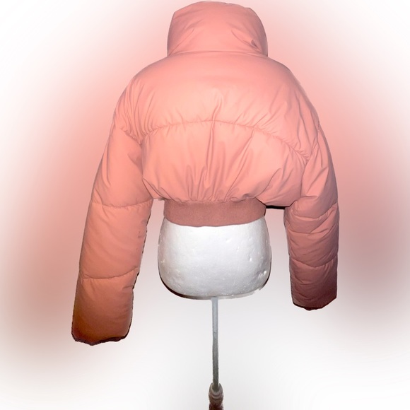NWT🏷️ Zara Blush Crop Puffer Bomber Jacket sz XS - Picture 2 of 3